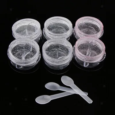 6pcs Clear Small 20g Plastic Jars For Cosmetic Sample Container Pot Cream • £4.44