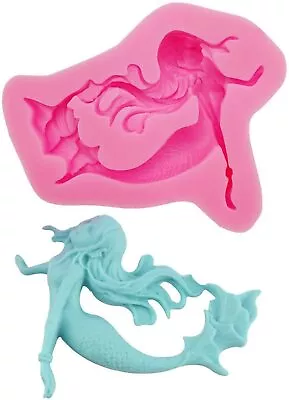 Mermaid Silicone Mould Fairy Cupcakes Fondant Baking Decorating Birthday Toppers • £5.95