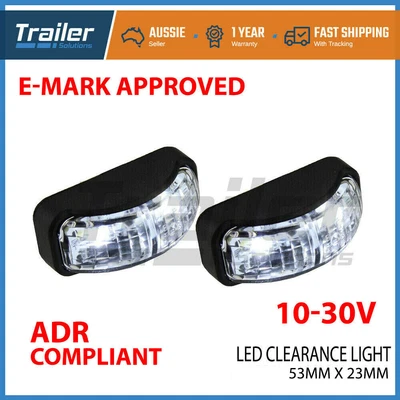 $19.95 • Buy 2 X Led Clearance Lights Side Marker Lamp White Trailer Truck Caravan Multi Volt