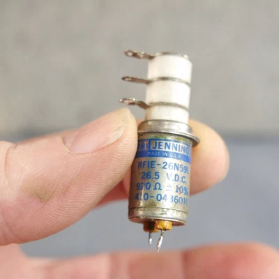 $34.95 • Buy Jennings SPDT RFIE-26n591 Vacuum Relay 26 VDC Coil 2KV-2A@32Mhz 2KV-8A@DC-60Hz