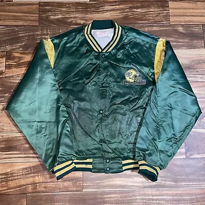 Vintage 1980s Green Bay Packers Satin Snap Jacket Mens Size XL *DISTRESSED • $49.99