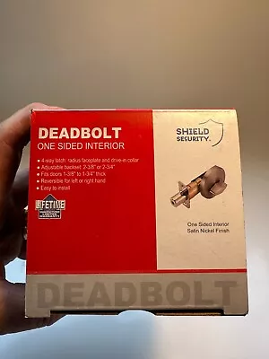 Shield Security Deadbolt One Sided Interior Satin Chrome Finish #913788 NEW • $14.40