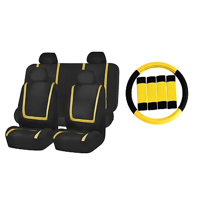 Universal Seat Covers For Car Truck SUV Van W Steering Wheel Cover & Belt Pads • $39.99