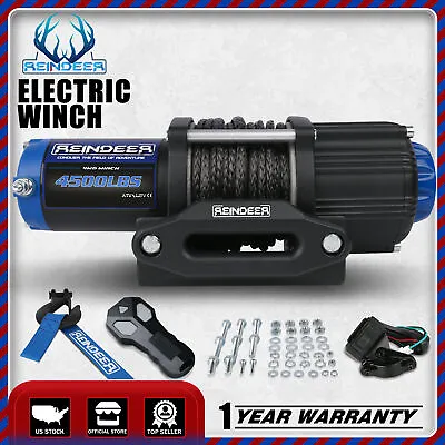 REINDEER 4500lbs Electric Winch Synthetic Rope 12V Towing Trailer Truck ATV UTV • $169.90