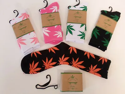 5 PACK Lot Marijuana Weed Pot Leaf Thin Crew Socks Hemp Leaf Free Shipping H6 • $16.95