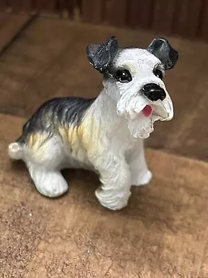 Miniature Schnauzer Toy Dog Puppy Pet 1-1/2  Black Gray Collectible Realistic • $0.99