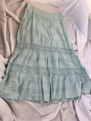 Women's J. Jill Light Blue Linen Blend Skirt Size 14 • $30