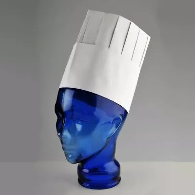 Tall White Adults Chefs Hat Cook Baker Chef Fancy Dress Costume Accessory • £44.95