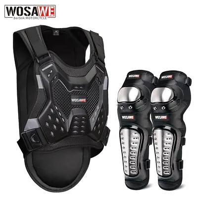 WOSAWE Motorcycle Full Body Armor Jacket For Adult Knee Elbow Pads Sports Guards • $50.51