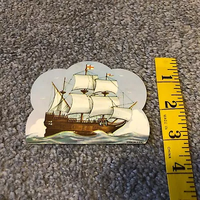 Vintage Dennison Thanksgiving Mayflower Die-Cut Decoration -small Size • $3.59