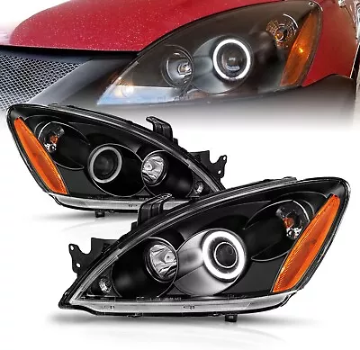 BLACK LED Halo Headlight Assembly For 2004-06 Mitsubishi Lancer Left+Right Sedan • $355