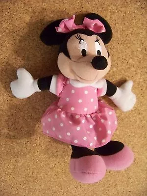 Minnie Mouse W/ Tail Plush Doll 2012 Disney Enterprises 9  Pink Polka-dot Dress • $15