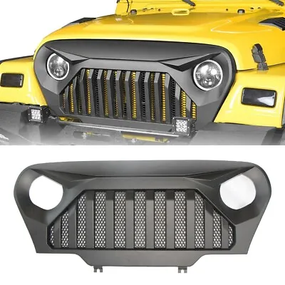 For 1997-2006 Jeep Wrangler TJ Front Matte Black Grill Grille With Mesh • $144.99