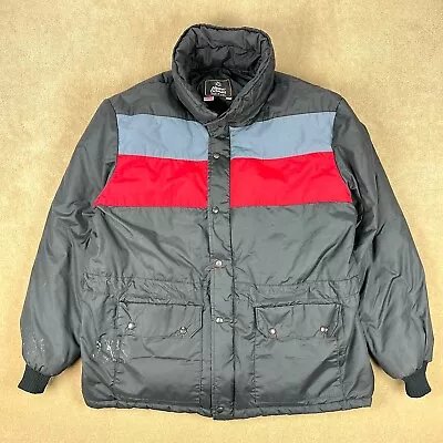 Vintage Alpine Design Jacket Mens X-Large Black Goose Down Coat Hunter Outdoors • $64.25