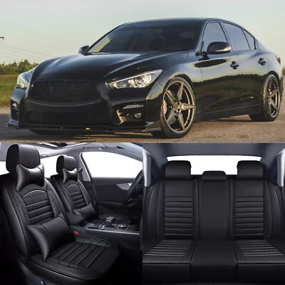 For Infiniti G35 G37 Q50 Sedan Full Set Leather Front Rear Cushion 5 Seat Covers • $169.03