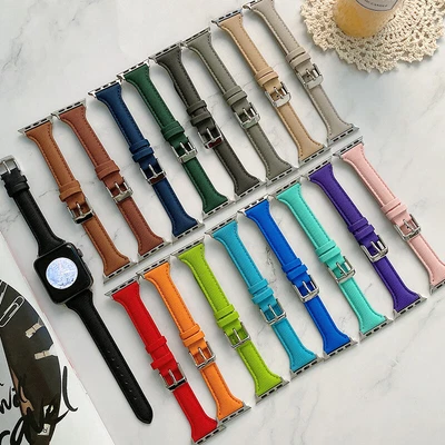 $2.99 • Buy Genuine Leather Apple Watch Band  Women Strap IWatch Series SE 6 5 4 3 2 42/44mm
