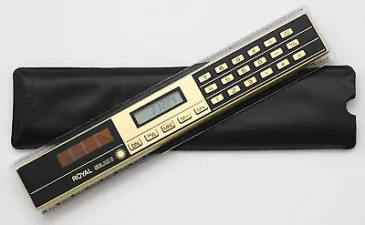 ROYAL SOLAR 8 Calculator & 8 Inch Ruler With Conversion Table On Back & Case • $15.99