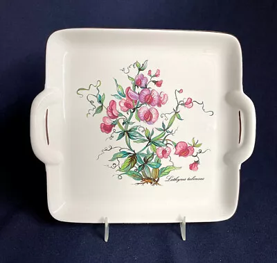 Villeroy & Boch  Botanica - Lathyrus  9  Square Handled Cake Plate Germany • $104.45