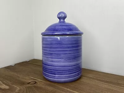 Large Blue Abstract Ceramic Lidded Decorative Storage Jar • £14.99