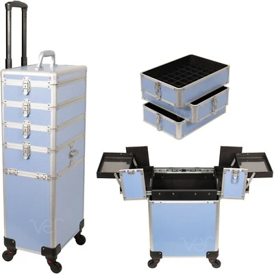 $139.99 • Buy 9-in-1 Professional Rolling Makeup Nail Case Organizer Three Removable Trays