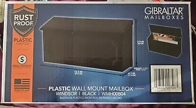 Gibraltar Mailboxes Windsor Small Plastic Wall Mount Mailbox Black Outdoor • $19.99