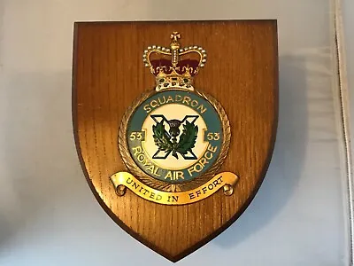 £39.50 • Buy 53 Squadron Royal Air Force   Wall Plaque / Shield ( Hand Painted Version )