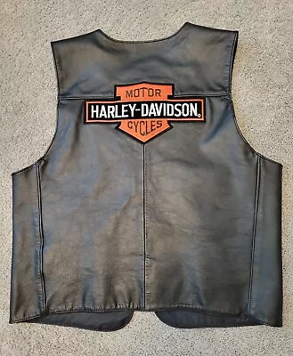 Harley Davidson Leather Vest Excellent Condition Sz L Large • $49