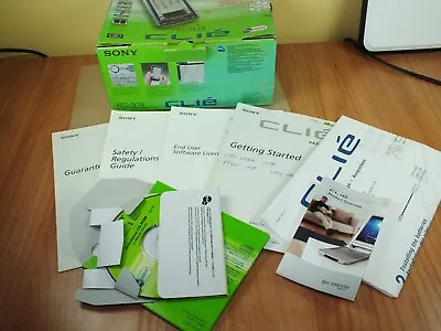 Sony Clie PEG-SL10 Vintage Palm Powered PDA Box CD Rom And Booklets Only • £9.50