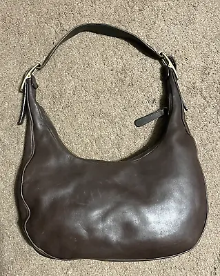 Vintage Coach  #9591 Zoe Legacy Brown Leather Medium Hobo Shoulder Bag • $59.99