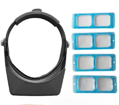 HEAD BAND MAGNIFIER OPTIVISOR 4 LENS EYE LOUPE WATCH REPAIR WELDING HEAD VISOR E • $29.96