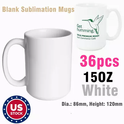 USA 36pcs 15OZ ORCA Coating Blank White Sublimation Mugs For Heat Transfer • $63.98