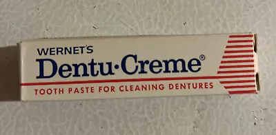 Vintage 1970s Wernet’s Dentist Sample Tube Dentu-Creme Denture Cream NOS Full • $9.99