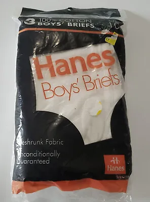 NOS Vtg Hanes 1992 Boys Size 10 White Briefs 3 Pack Boys Cotton Underwear Kids • $32.04