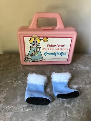 Vintage 1981 Fisher Price My Friend Dolls Overnight Case And Fuzzy Slippers • $15