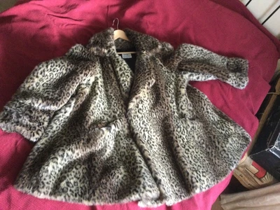 £30 • Buy Wallis Exclusive Faux Fur Swing Coat Size 12 Retro