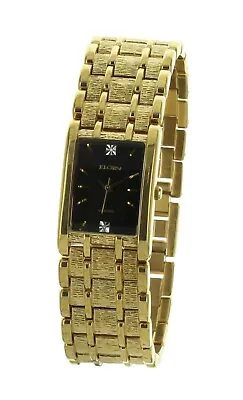 Unisex Casual ELGIN Watch Gold Tone Band & Case Black Dial FM486  • $99