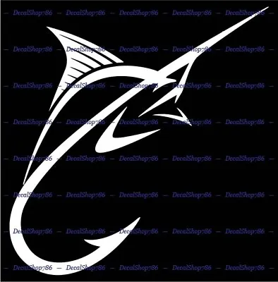 Marlin Fish Hook - Sports - Car/SUV/Truck Vinyl Die-Cut Peel N' Stick Decals • $5.95