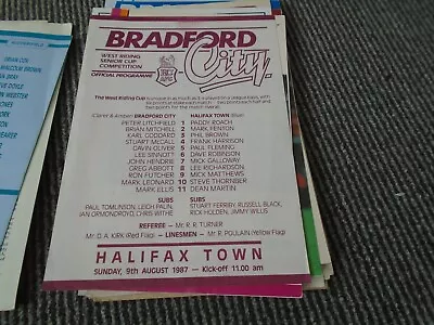 Bradford City V Halifax Town 1987 The West Riding  Cup • £1.99