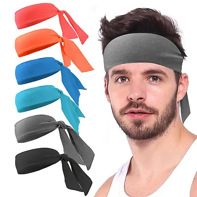 Women Men Head Tie Sports Hair Band Ninja Bandana Yoga Gym Fitness Sweatband • $9.88