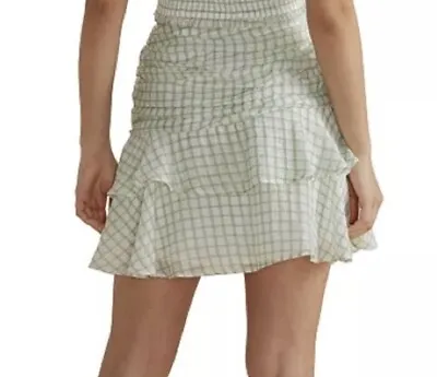 NWT MINKPINK Oxley Mini Skirt Sage Green Whiter Size Large • $20