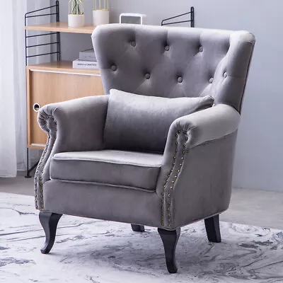 Chesterfield Wing Back Queen Anne High Back Fireside Armchair Lounge Sofa Chairs • £189.95