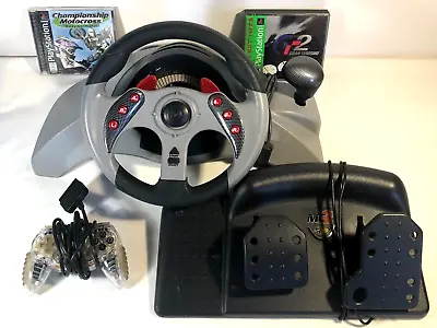 MadCatz MC2 Racing Wheel And Pedals For Playstation W/Gran Turismo And MotoCross • $34.99