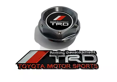 $25.99 • Buy Gunmetal Billet Racing Engine Oil Filler Cap For Toyota Scion + Trd Emblem Jdm