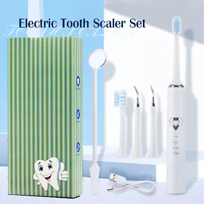 Ultrasonic Tooth Cleaner - Plaque Remover For Teeth Stain Tarter Plaque Calculus • $15.69