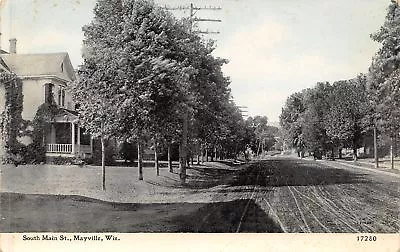 Mayville Wisconsin~South Main Street Homes~Rutted Dirt Road~1908 CU Williams • $6