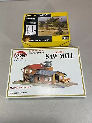 Model Power N Scale Saw Mill & Landmark Studios Windmills Unbuilt Kits • $34.95