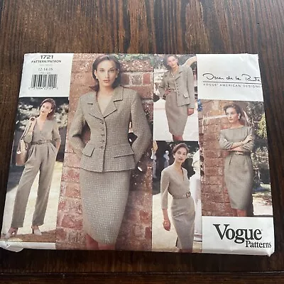 Vintage VOGUE Sewing Pattern #1721 Oscar De La Renta Suit 12-14-16 UC/FF • $24.95