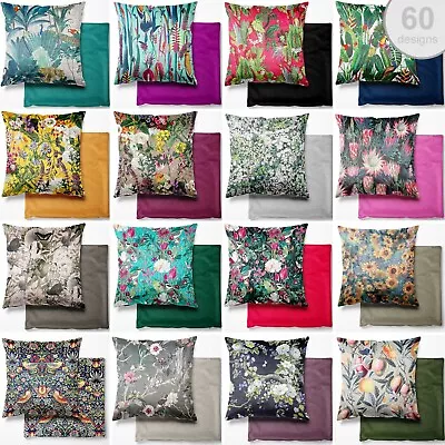 Cushion Cover 18  (46 X 46 Cm) Soft Plush Printed Velvet Cushion Piped Edge • £15