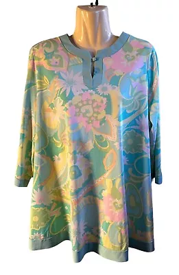 Vintage Lorraine Women's Lingerie Pajama Top Silky Nylon Long Sleeves 38 Large • $14