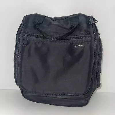 Black LL Bean Personal Medium Organizer Polyester Hanging Toiletry Travel Bag • $19.99